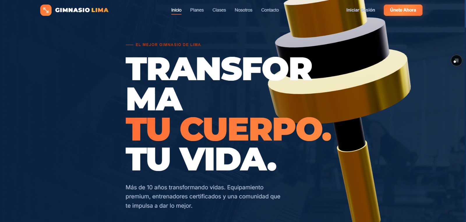 Captura del proyecto App de Gym
