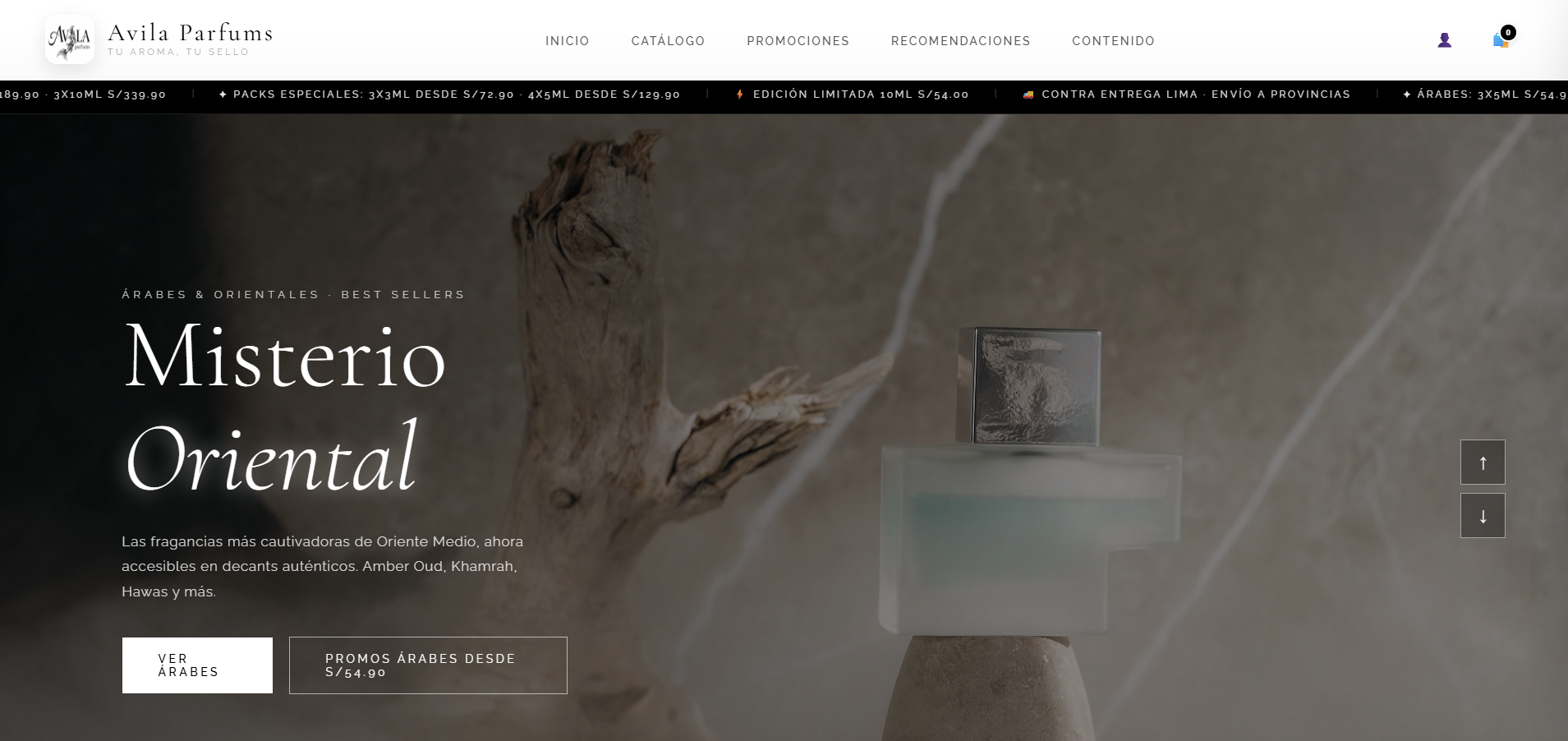 Captura del proyecto Avila Parfums